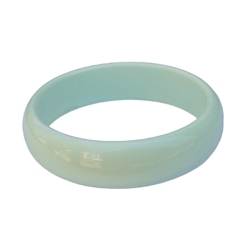 Vintage Pastel Green Lucite Bangle Bracelet Minimalist Color Pop Seafoam Mint - Picture 3 of 6